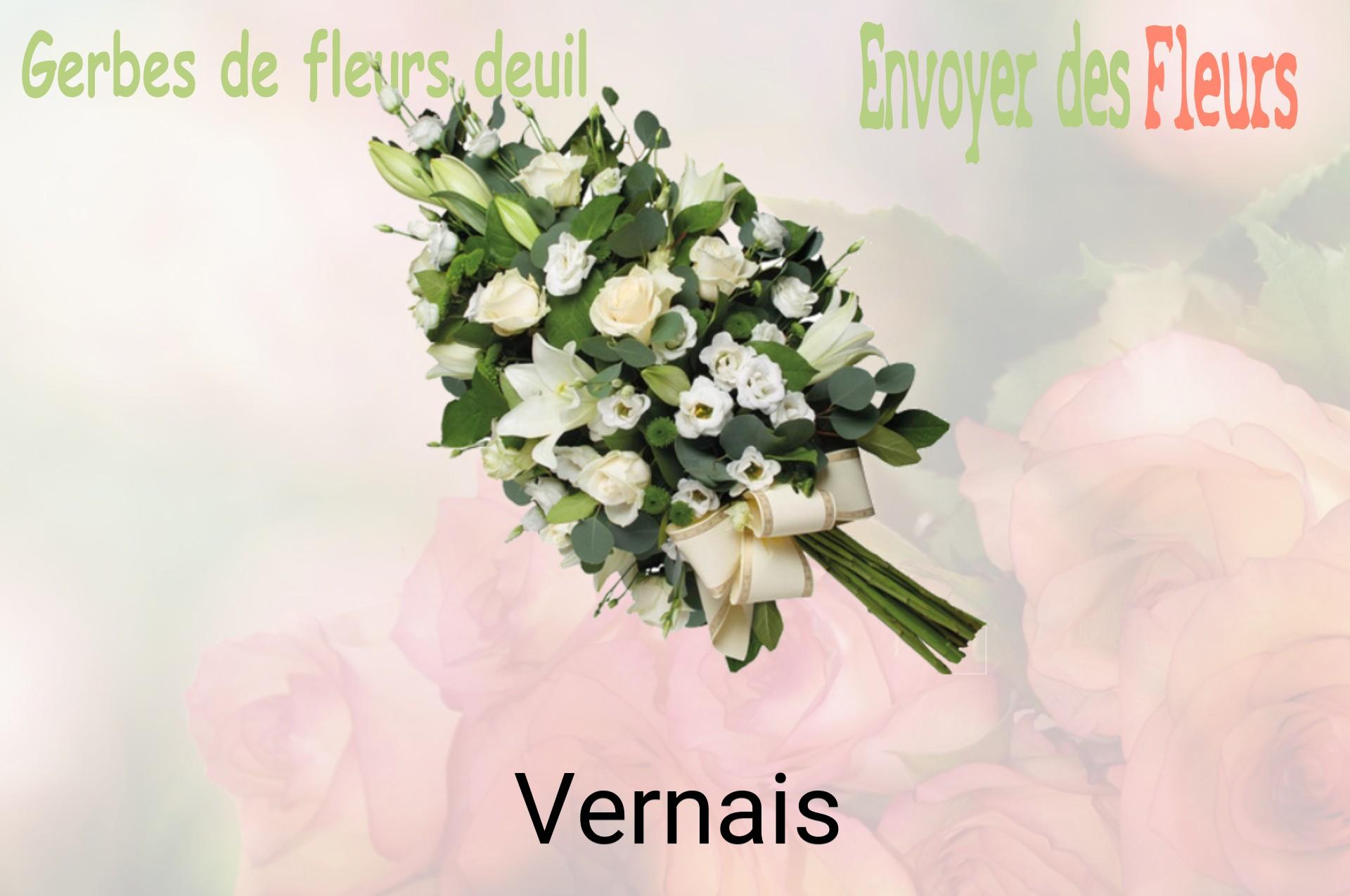 Gerbe de fleurs de deuil livrée à Vernais